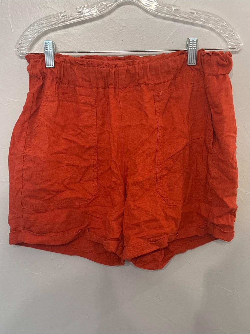 Briggs New York High-Rise Orange Elastic Waist Casual Shorts
